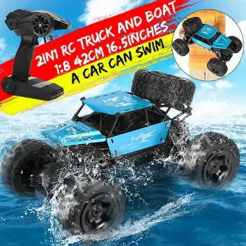 

1:8 42cm RC Car & Boat Truck 2.4G Radio Control 4WD Off-road Electric Vehicle Monster Remote Control Car Gift Toys Children Boys