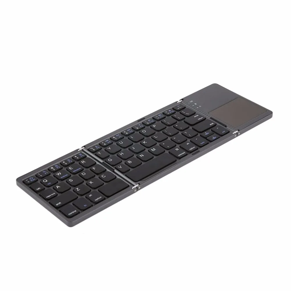 Складная Bluetooth клавиатура с тачпадом карманный размер портативная Мини тонкая клавиатура аккумуляторная батарея для iOS Android Windows PC