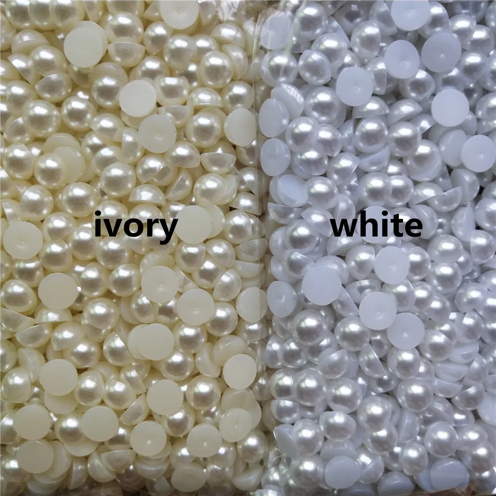 

Ivory/White Half Round Imitation Pearl Beads 3-20mm Acrylic Flatback Loose Beads for Jewelry Making Diy Crafts Decoration