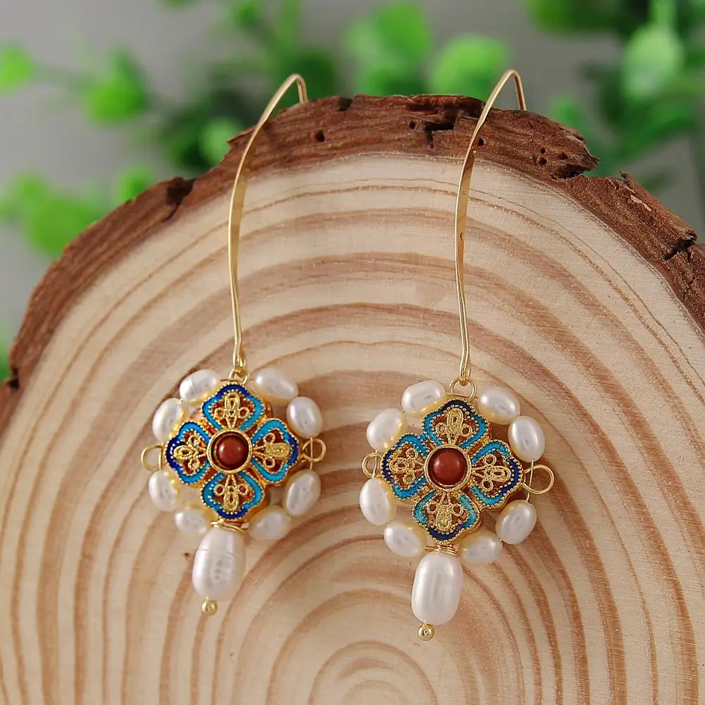 Art Deco natural pearls and diamond drop earrings – Delphi Antiques (Dublin)