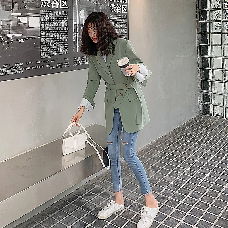 

Suit Jacket Women's 2019 New Style Korean-style Loose-Fit Mid-length Fashion Graceful Western Style British Style Suit