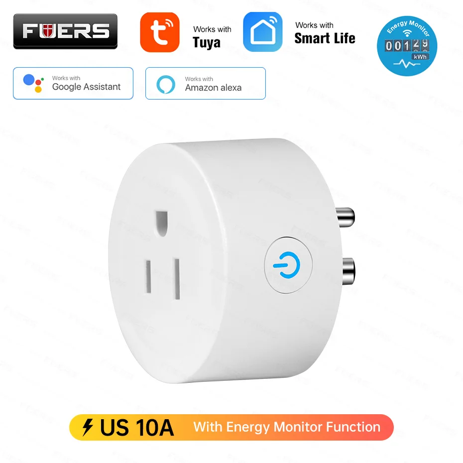 Умная розетка Fuers US 10A с поддержкой Wi-Fi и таймером | Безопасность защита