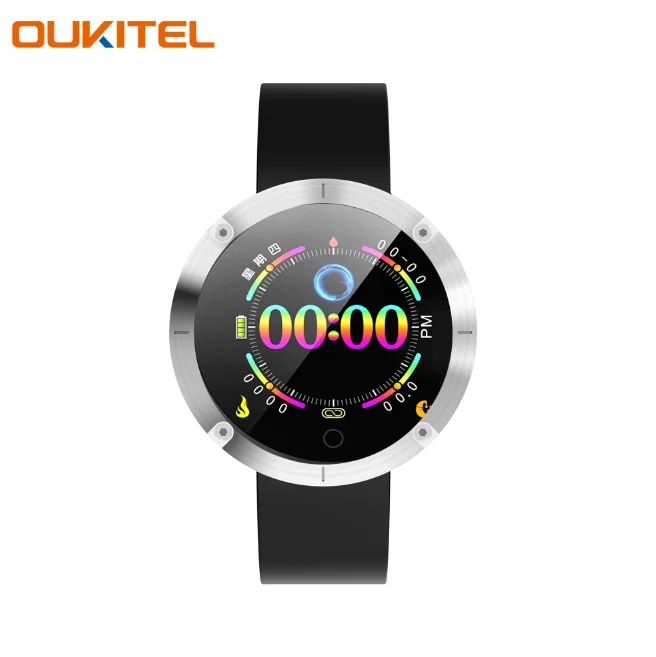OUKITEL W5 Смарт часы монитор сердечного ритма IP68 Водонепроницаемый фитнес-трекер Smartband спортивные часы Шагомер Умные часы - Цвет: Silver
