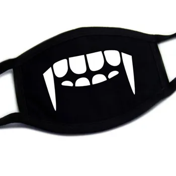 

Fashion Black Dust-Proof Mask Expression Mouth Teeth Punk Safety Masks Face Care Elastic