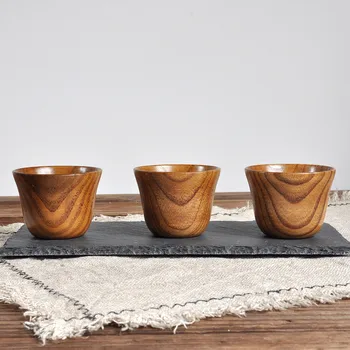 

1pc New Natural Wooden Cup Reusable Environmental Protection Tea Coffee Milk Wine Cup Heat Insulation Water Cup #25