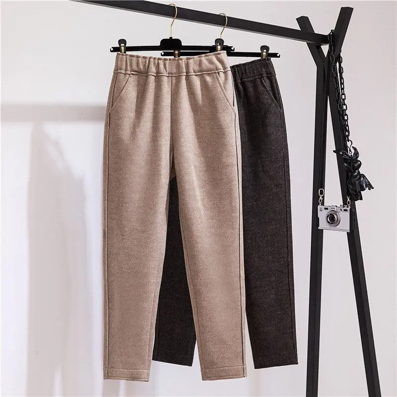 JoinYouth толстые однотонные теплые штаны-карандаши для женщин осень зима эластичные брюки до щиколотки Студенческие Брюки Мода J343
