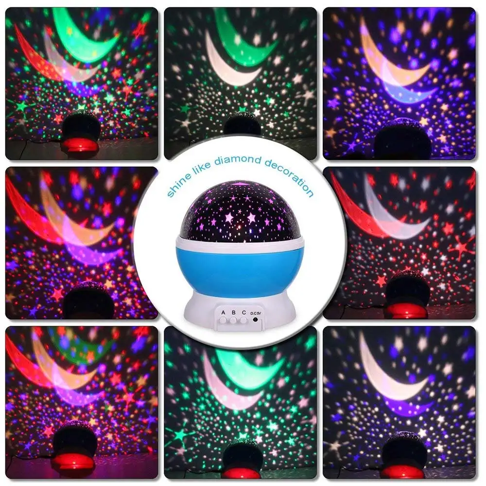 Музыка 360 градусов вращающийся Ночной светильник, Bluetooth, Star светильник Перезаряжаемые, детское платье на день рождения, день Рождественский подарок цветная(RGB