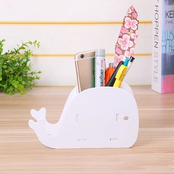 

1pc Cute Elephant Shaped Desk Pen Holder Detachable Wooden Mobile Phone Stand Sundries Organizer Storage Box Office Stationery