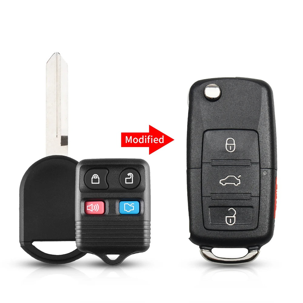 Dandkey измененный дистанционный ключ для Ford F250 F350 Escape CWTWB1U331 CWTWB1U345 Fob 3+ 1 кнопка Floding Key ID63 чип 315/434 МГц