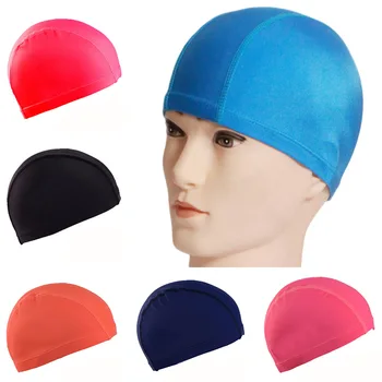 

High Elastic Durable 1pc Adult Children Swimming cap Waterproof Stretchable Comfortable Ear Long hair Protection Bathing Hat