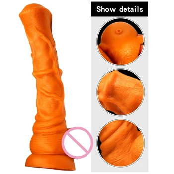 Sexy HugeDildo GoldHorse Cock Big Dildo Animal Dildos for Woman Masturbator Silicone Anal Sex Toys for Couple flirt Sex Products 2