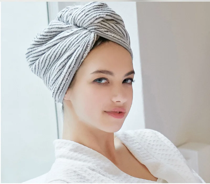 Eco-friendly Super Absorbent Hair Towel Soft Bath Head Turban Wrap Quick Dry Shower Hair Towels Hat For Drying Hair Women Girls