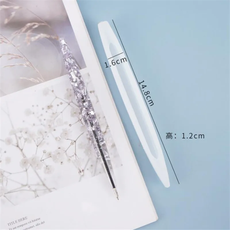 Ballpoint Pen Transparent Silicone Mould Dried Flower Resin Decorative Craft DIY Ballpoint Pen Mold Crystal Epoxy Resin Mold