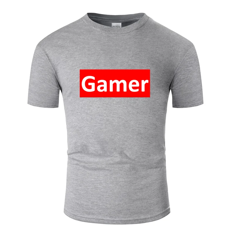 Men-Gray Новая модная футболка для геймеров,, уличная одежда, размер S-5xl, Мужская футболка с буквенным принтом, хлопок, круглый вырез, высокое качество - Цвет: Men-Gray
