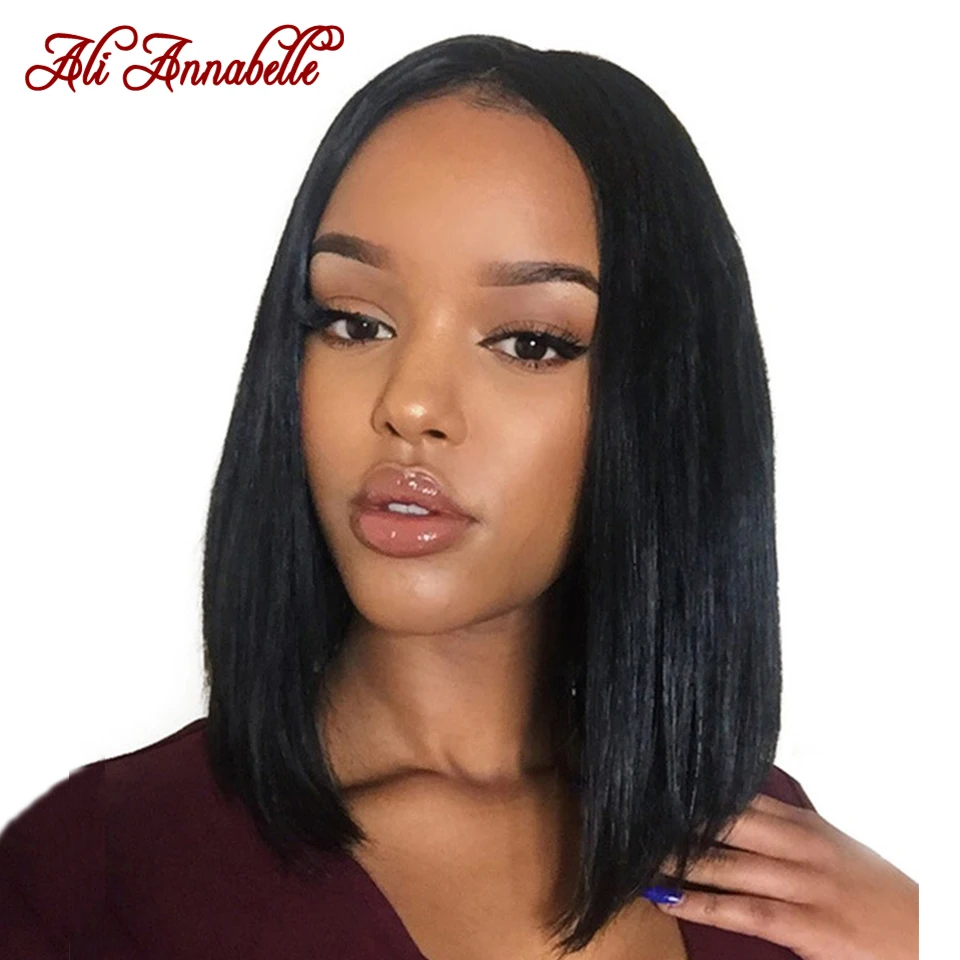 Ali Annabelle Bob Lace Front Human Hair Wigs Brazilian Short Human Hair Wig Pre Plucked Perruque Cheveux Humain Bresiliens Solde