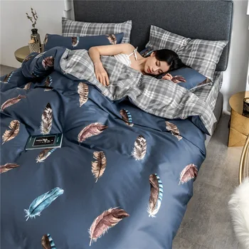 

New cute cotton four-piece active printing 60s four-piece set simple cute cotton kit comforter bedding sets Modern comforter set