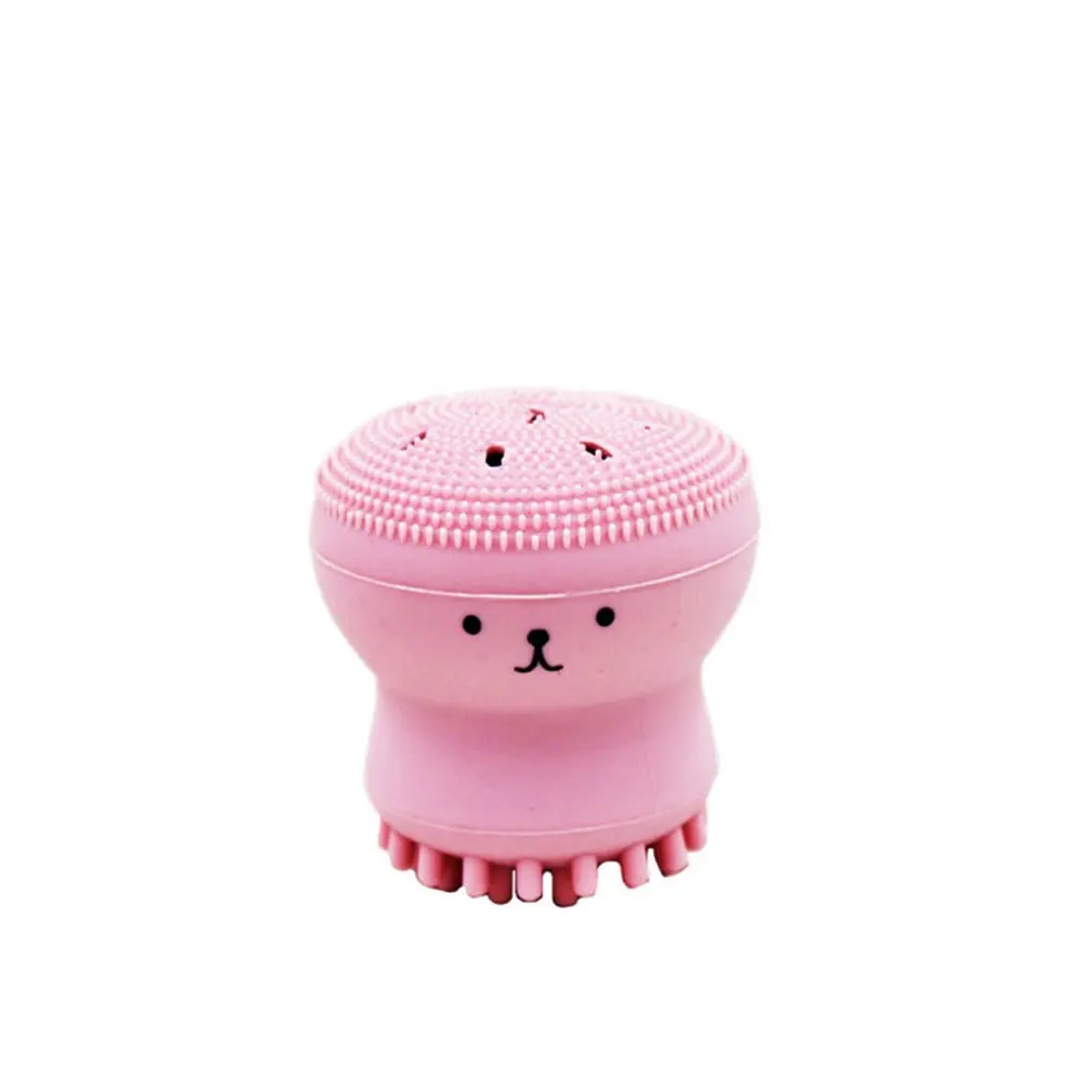 1 шт. Милая щетка Осьминог для очистки лица ручная стирка отшелушивающая розовая