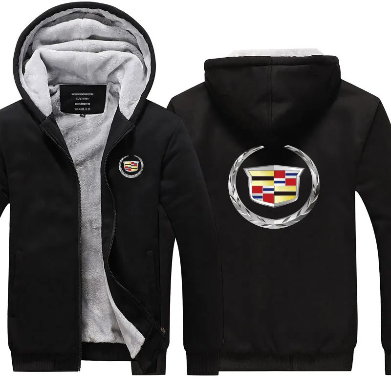 Winter Men's Cotton Warm Hoodies Casual Cadillac sweatshirt Male Thicken coats size M~5XL