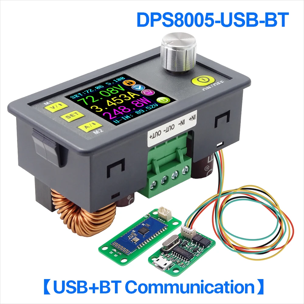 DPS8005-USB-BT DPS8005 программируемый понижающий ток постоянного напряжения модуль питания Вольтметр Амперметр понижающий преобразователь 80 в 5A - Цвет: DPS8005-USB-BT