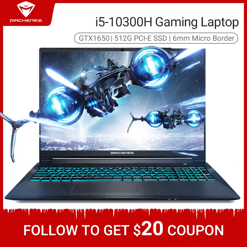 Ноутбук Machenike T58 VA i5 10300H GTX1650 игровой ноутбук 4G 2020 дюйма 8 ГБ ОЗУ 512 Гб SSD 15 6