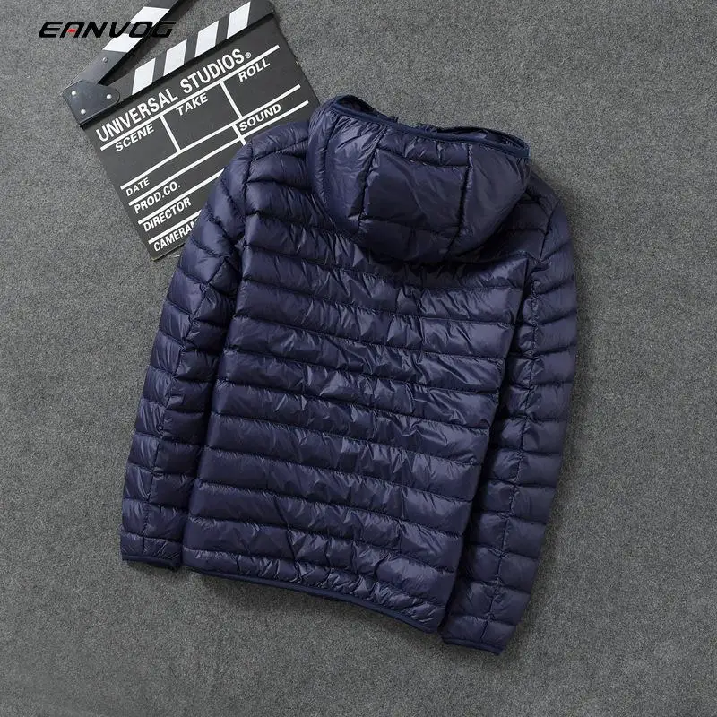 

Fashion Pure Color Winter Women Men Ultralight Thin Down Jacket Duck Down Hooded Jackets Long Sleeve Warm Coat Portable Outwear