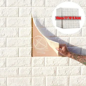 

3D Wall Sticker 10pcs/bag 77*70 cm Bedroom Decor Waterproof Self-adhesive Wallpaper For Living Room Kitchen TV Backdrop Decor