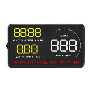 

Digital Speedometer Clock Voltage OBD2 Head Up Display Fatigue Alarm Large Screen Windshield Multifunctional Gauge Odometer Car