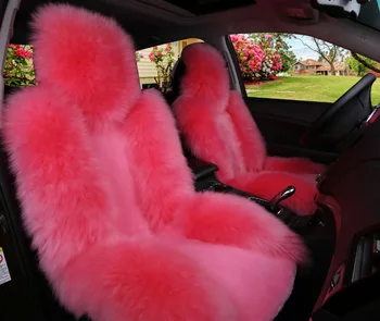 

full set Car Seat Cushion Sheepskin Car Front Seat Cover Winter Warm Woolen Auto Seat Cover Long woolen Short Artificial fur