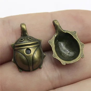 

WYSIWYG 8pcs Charms Jewelry Findings DIY Accessories Ladybug Pendant Antique Bronze Plated 21x15mm