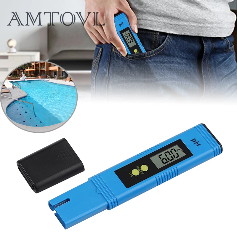 

AMTOVL PH Meter 0.01 PH High Precision Water Quality Tester with 0-14 PH Measurement Range Suitable for Swimming Pool Aquarium