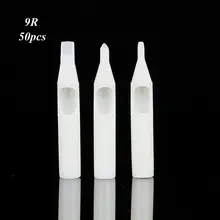 50 шт. Татуировка поставка стерильные белые короткие пластиковые одноразовые иглы для татуировки насадки круглые и плоские RT FT для тату боди-арта
