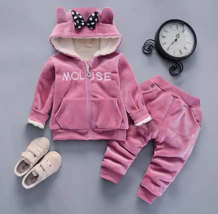 BibiCola/комплект одежды для девочек; детские зимние спортивные костюмы для девочек; спортивный костюм; топы с принтом кролика; пальто; штаны; теплая одежда