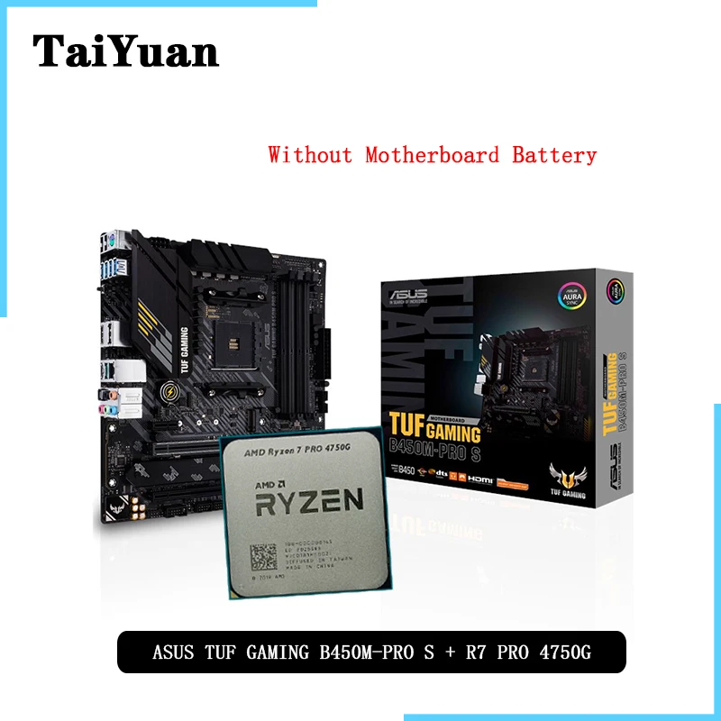 AMD Ryzen 7 4750G R7 CPU + ASUS TUF GAMING B450M PRO S Motherboard Suit Socket AM4 All new but without cooler | Компьютеры и офис
