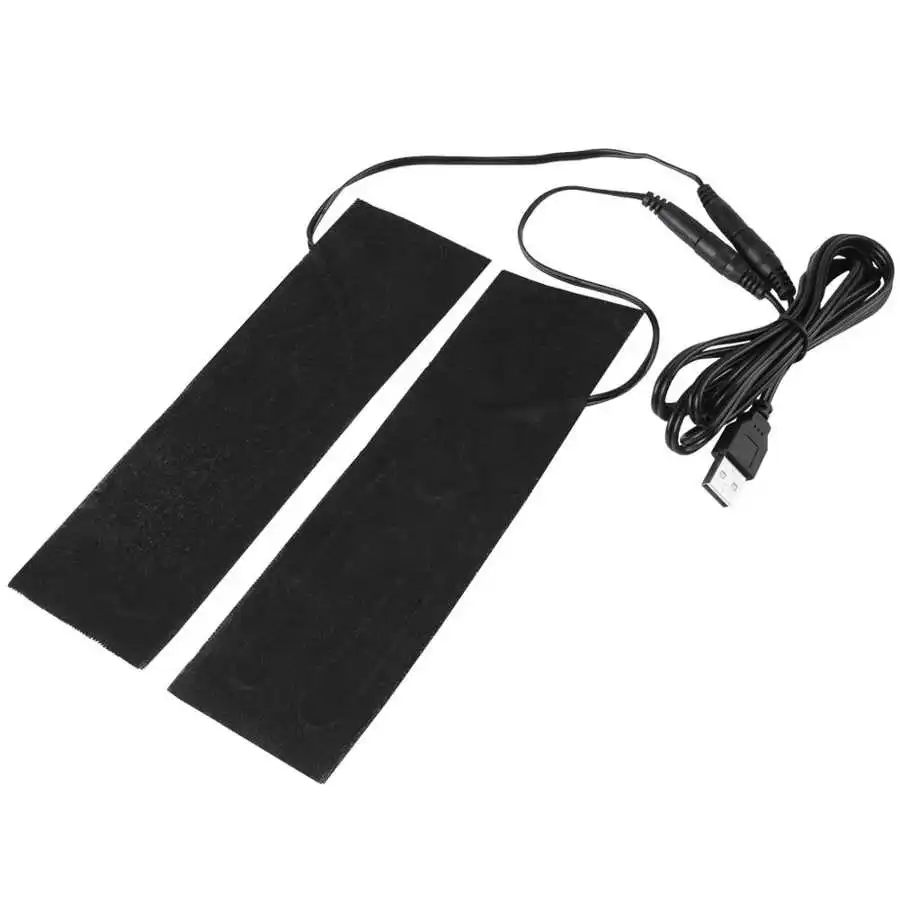 1 Pair 5V USB Electric Heating Pad Carbon Fiber Heated Sheet Winter Warmer  Film Heater for Shoe Insoles Warm Feet Pad
