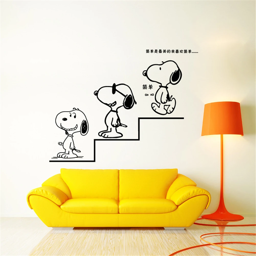 Мультфильм Snoopy стикер на стену s для детей комнаты декоративный стикер Adesivo де Parede передвижная стена из ПВХ наклейка
