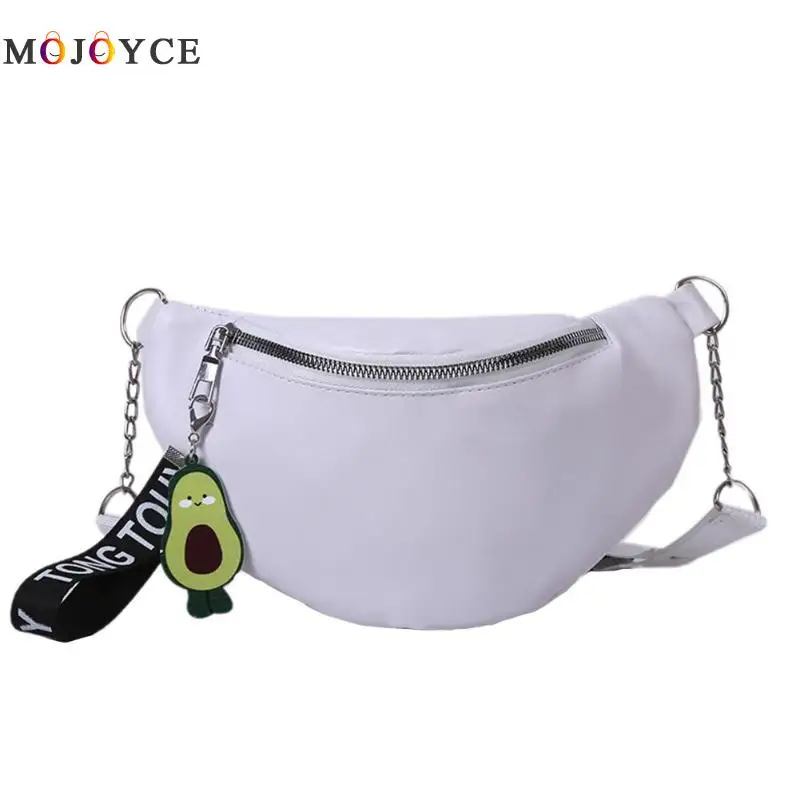 Авокадо искусственная кожа поясная сумка модная женская поясная сумка на молнии через плечо сумка для телефона карман Женская поясная сумка - Цвет: Белый