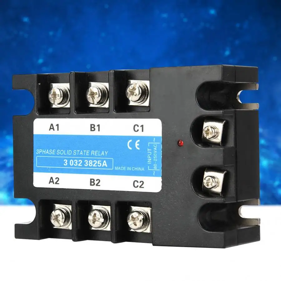 40A AC трехфазное твердотельное реле SSR 80-250V AC вход 25A/40A/60A/80A/100A твердотельное реле для станков с ЧПУ