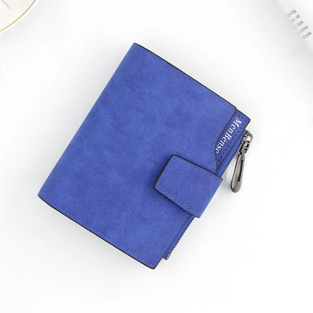 wallet blue Женский кошелек Radean, модный, высокое качество, короткий кошелек, женский кожаный кошелек, маленький, на молнии, с отделением для монет, с пряжкой, треугольный, складной - Цвет: wallet blue