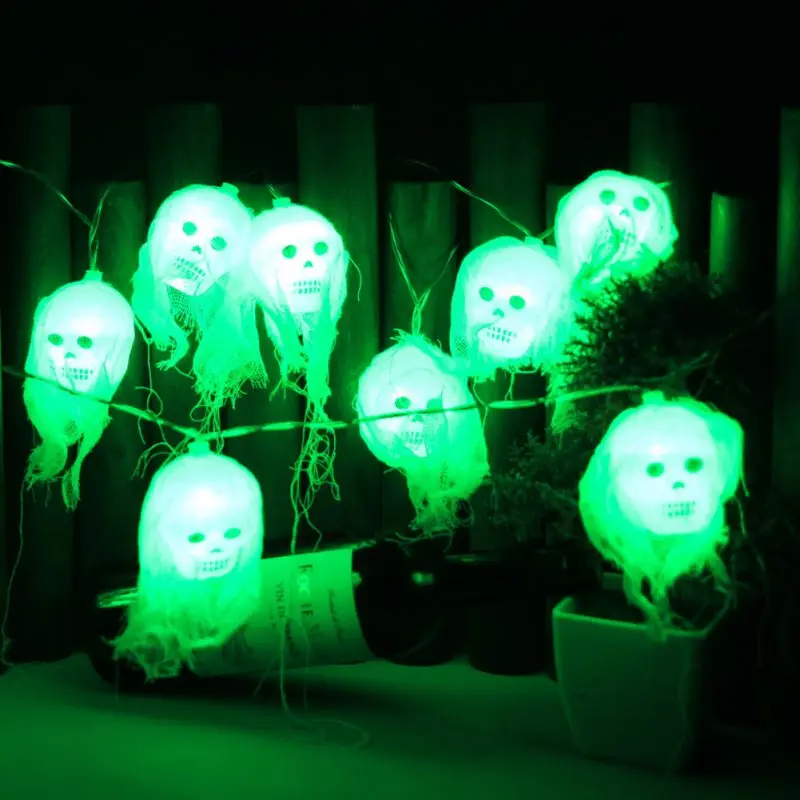 

Halloween Party 2m LED Colorful Light Skull Shape String Lights Funny Personality Cosplay Party String Lights