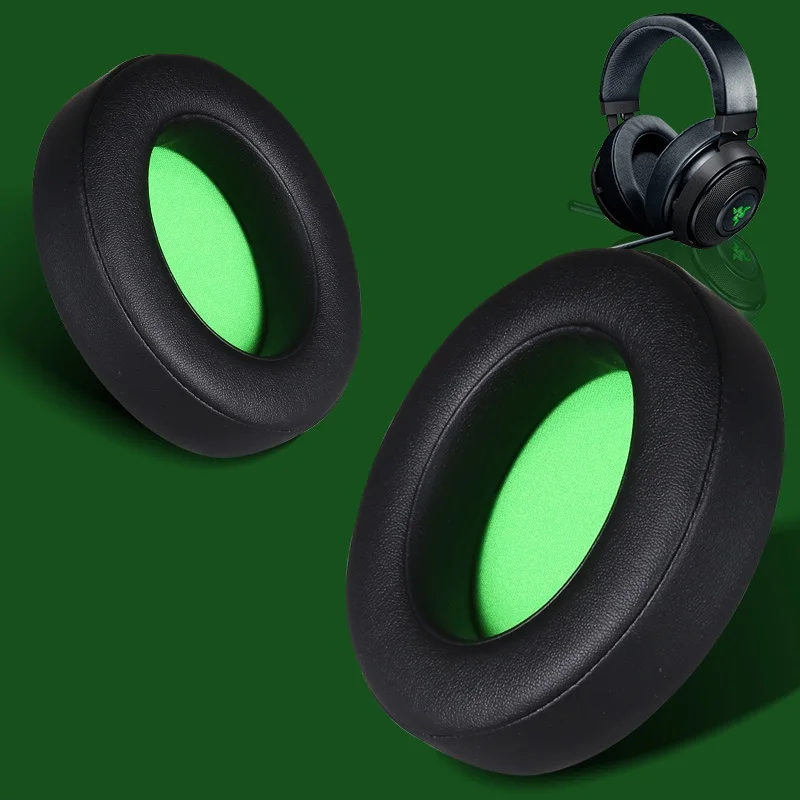 

EarPads For Raze Kraken Pro V2 Replacement Protein Leather & Memory Foam Gaming Headphone Oval Ear Cushion Earmuff