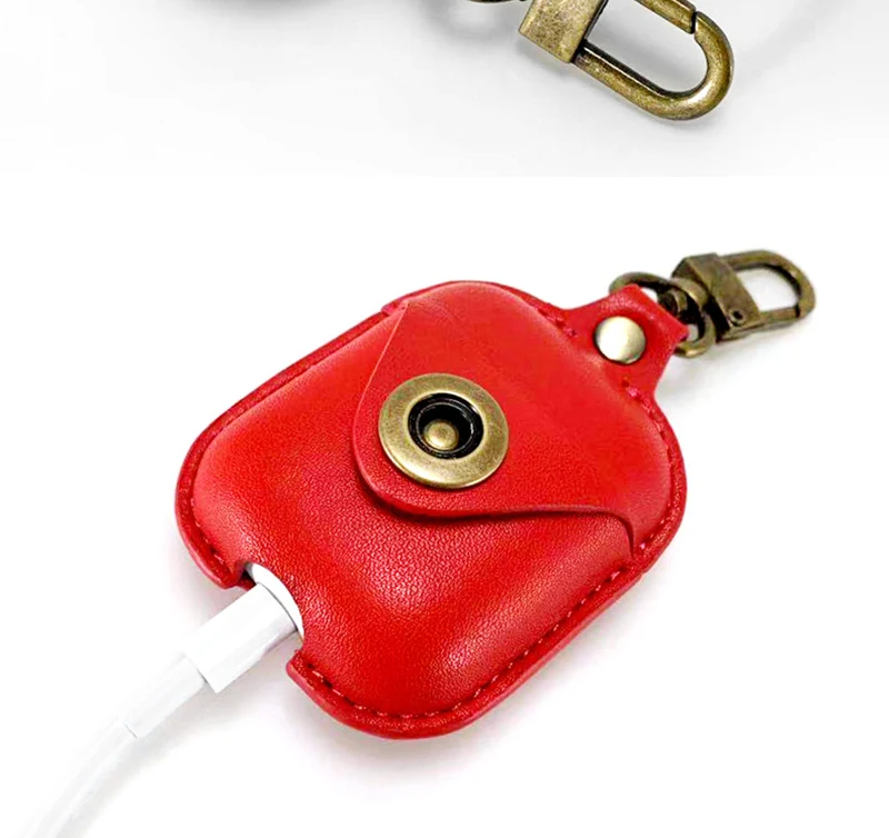 Кожаный чехол для Apple Airpods, ударопрочный чехол с брелком для Apple AirPods 1/2, чехол для наушников s Для Air Pods, защитный чехол
