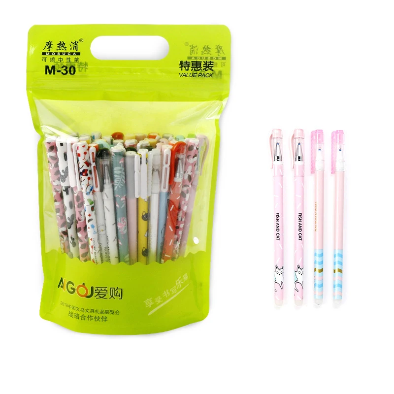20/40/50/100Pcs/Set Cute Animal Erasable Gel Pens 0.5mm Black Blue Ink Gel Pen Set School&Office Writing Stationery supplies - Image 5