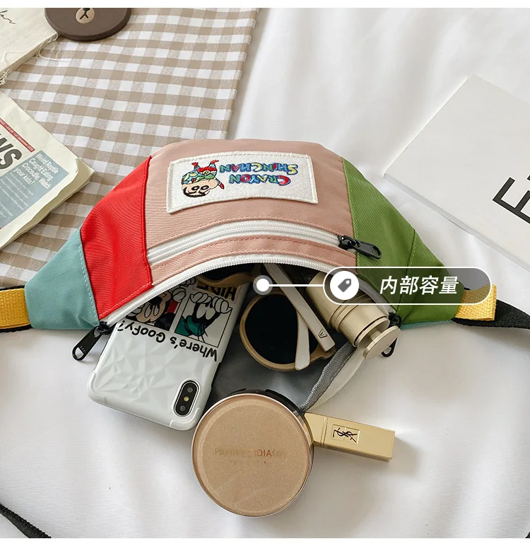 New Japanese Canvas Cartoon Crayon Shinchan Shoulder Bag Cute Boys& Girls Belt Bags Children's Tide Anime Backpack 8-11 Years 6
