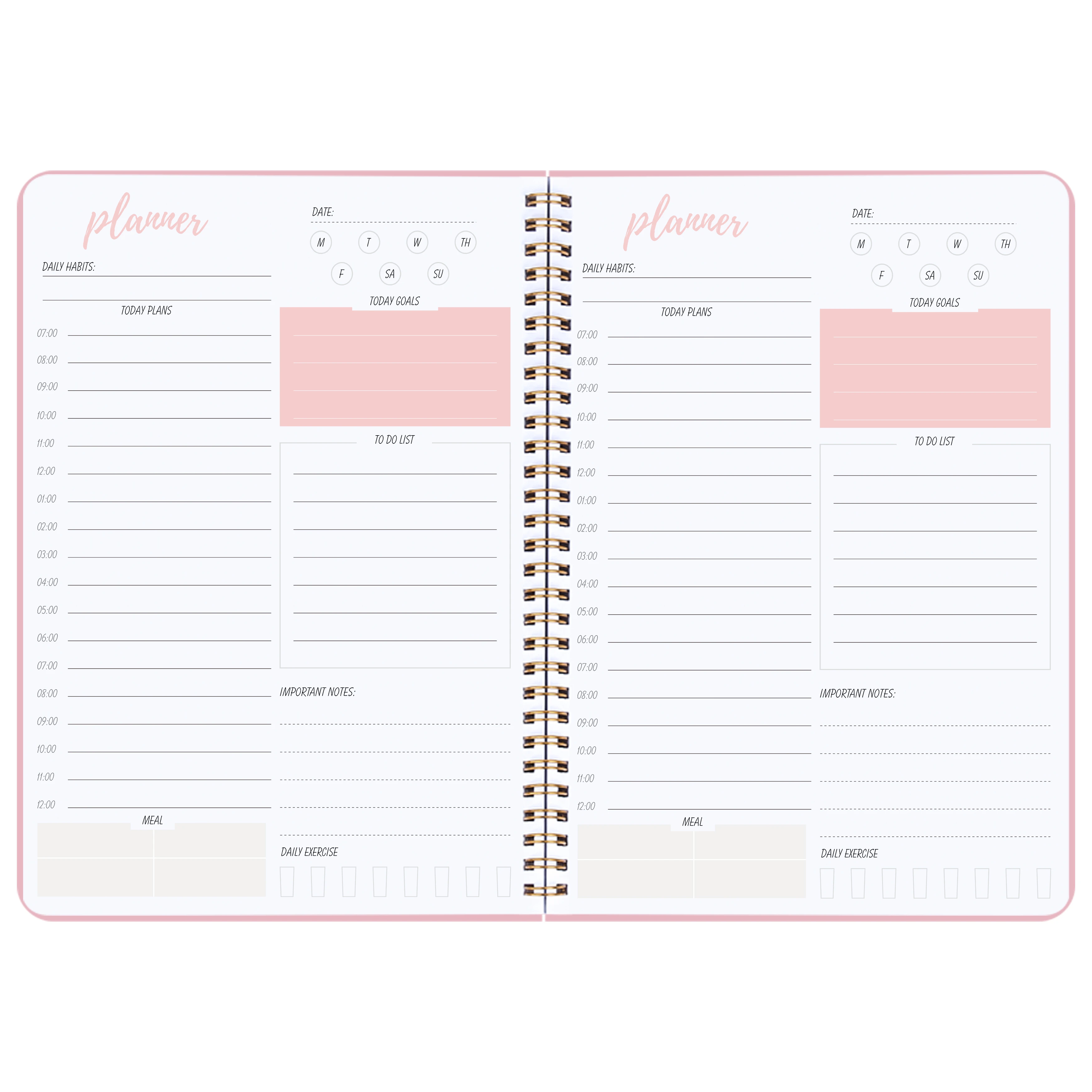 staan Zakje Misverstand Weekly Planner Hourly Appointment Notebook Record 7am 10pm Schedules ,Daily  Agenda Planner 8" x 10",Flexible PVC Cover|Planners| - AliExpress