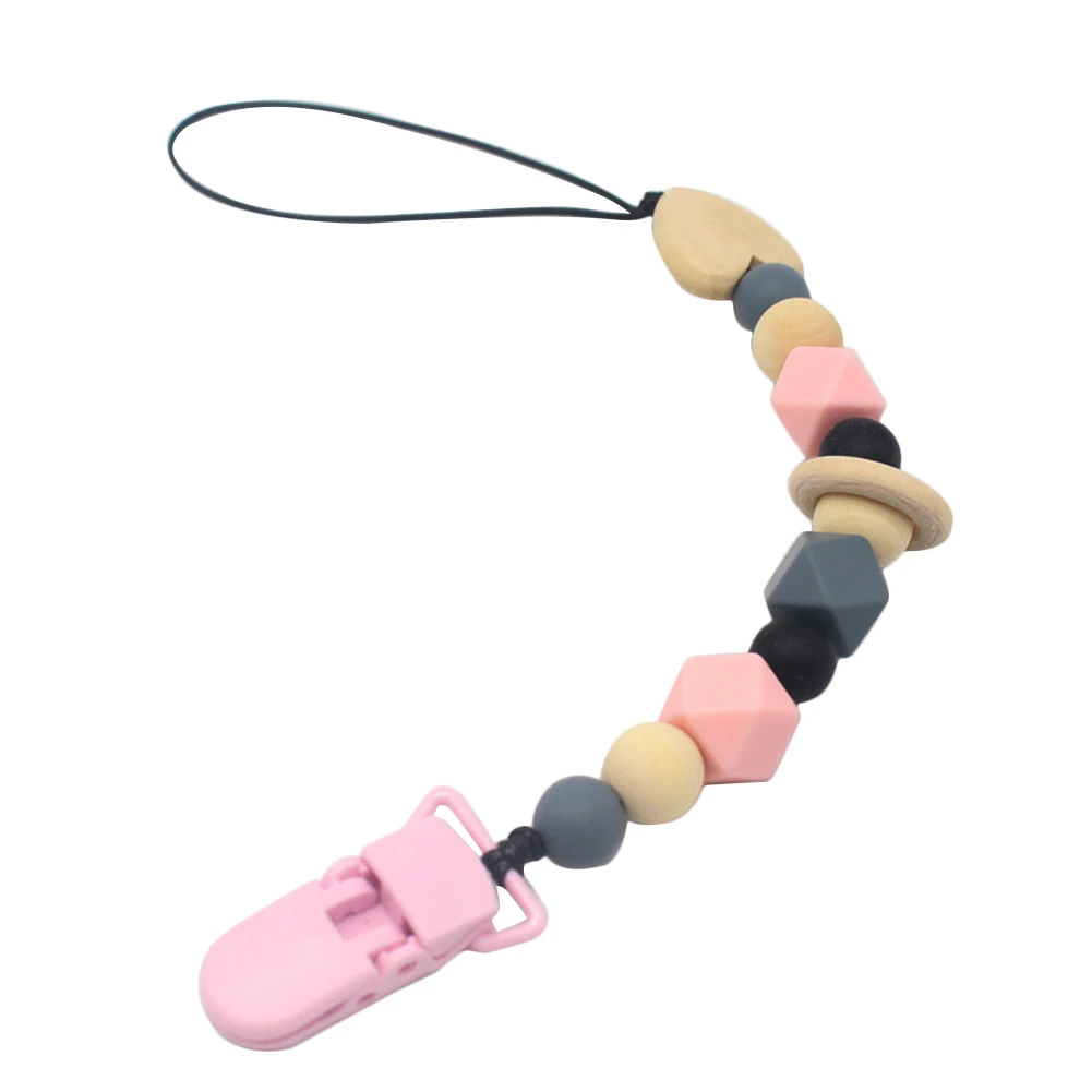 Clip Pacifier Chain For Infant Funny Baby Feeding Portable Lightweight Soother Accessories Colorful Silicone Durable Teether Toy