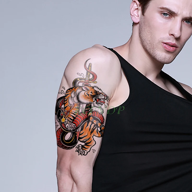 Водостойкая Временная тату-наклейка нож праджна кинжал искусственный тату