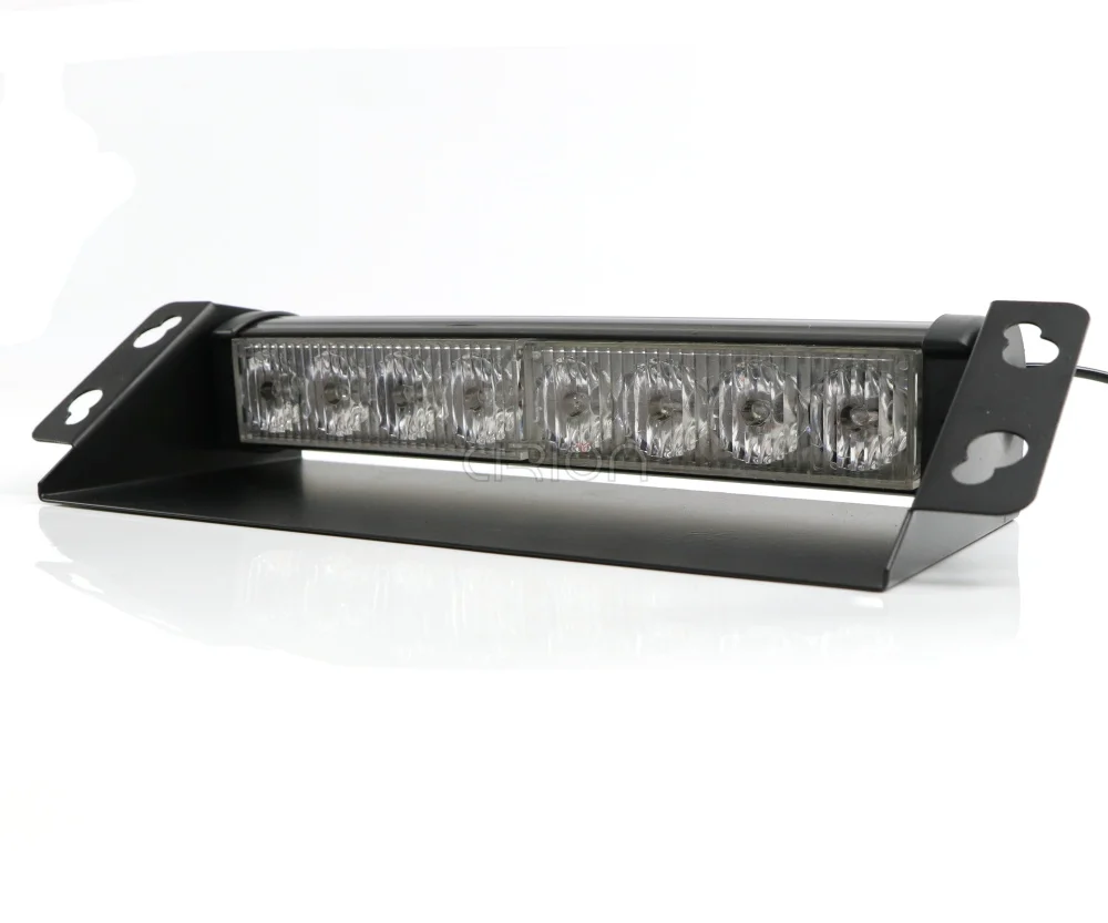 

12 24 Car 8 LED Blue Red Amber White Car Police Strobe Flash Light Dash Emergency Warning 3 Flashing Fog Lights