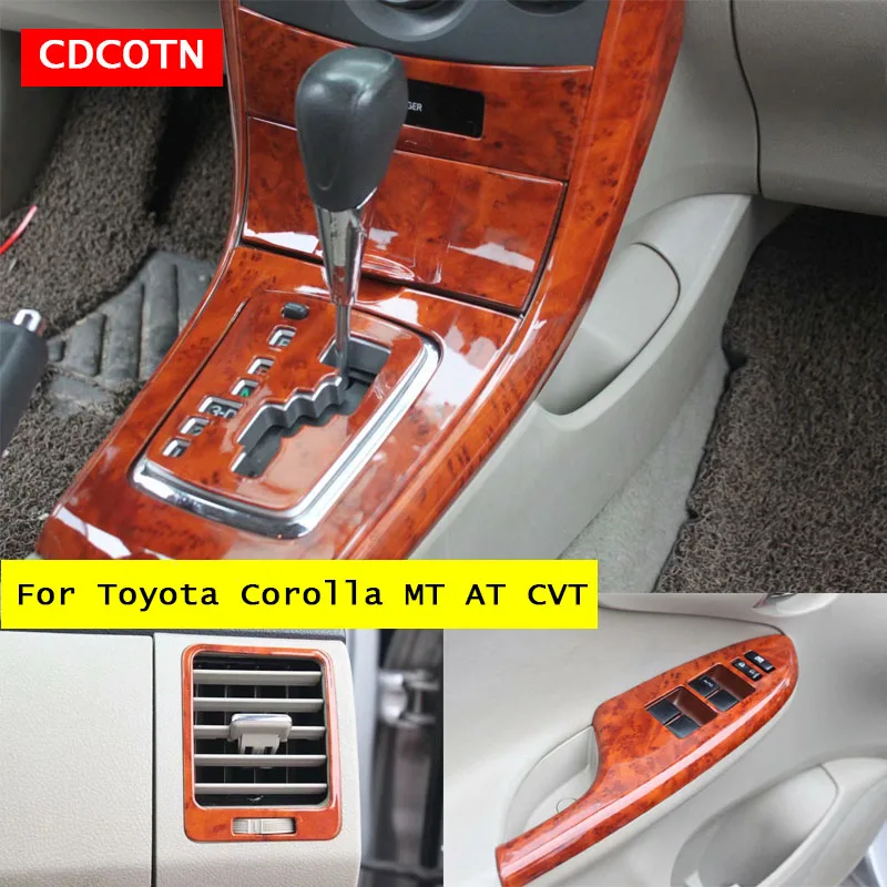 

14Pcs Car Sticker Interior Wood Grain Color Cover Panel Trim Kit Decorative Cover Stickers For Toyota Corolla 2007-2013 MT AT CV
