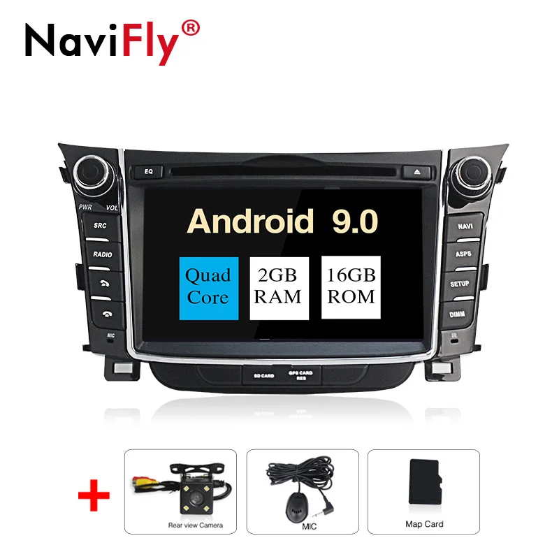NaviFly авто gps навигация PX30 2 Гб PX5 4 ГБ Android 9,0 автомобильный dvd-радиоплеер для hyundai I30 Elantra GT 2012 - Цвет: 2GB-16GB-Camera