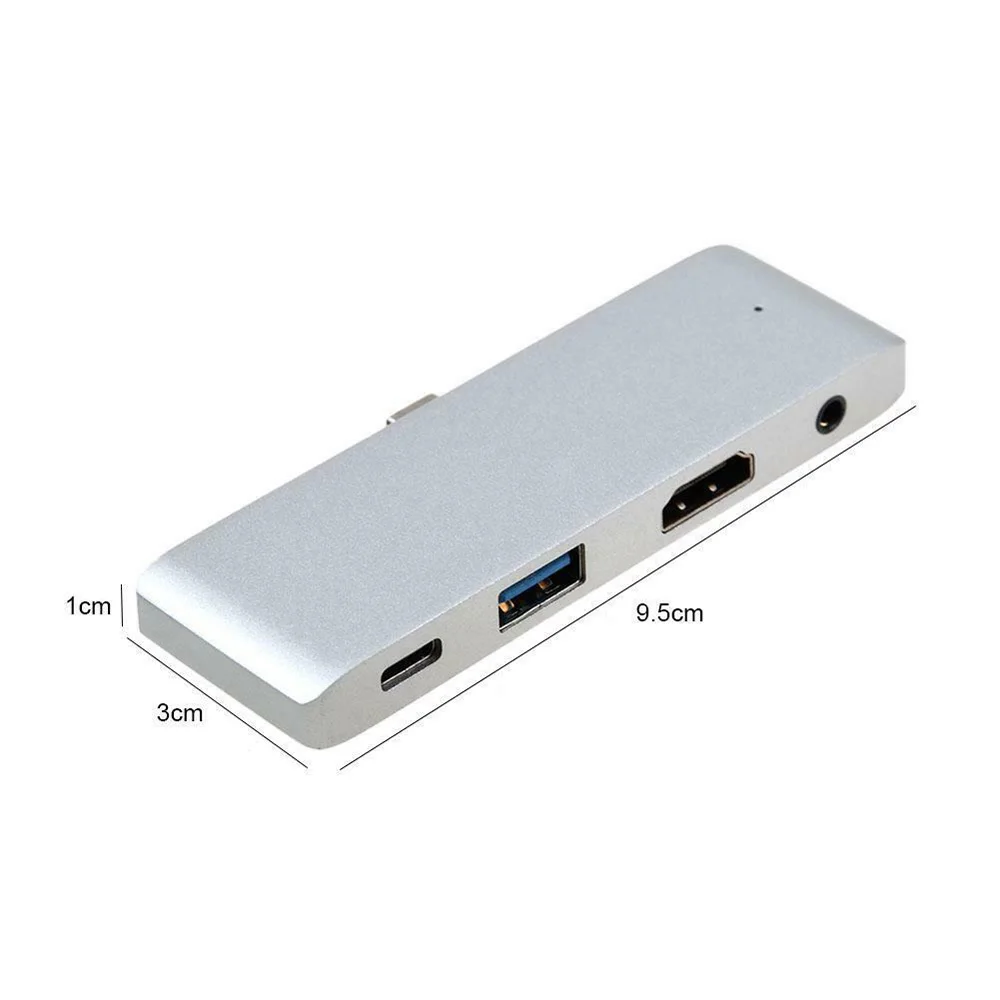 4 в 1 Тип C к USB-C 4K HDMI USB 3,0 3,5 мм аудио концентратор адаптер для IPad Pro потрясающий 4K дисплей